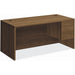 HON H10583R Pedestal Desk - 29.5" Height x 66" Width x 30" Depth - Total Drawer(s): 2Right Side - Finish: Pinnacle, Laminate - Long Lasting, Drawer Glide, Modesty Panel, Grommet, Cord Management - For Workstation, Supplies, Document - 1 Each