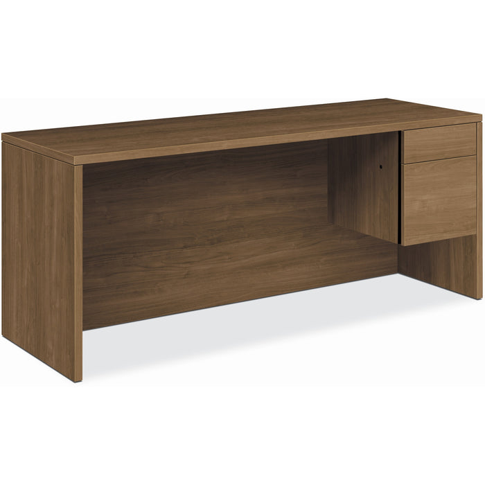 HON H10545R Pedestal Credenza - 29.5" Height x 72" Width x 24" Depth - Total Drawer(s): 2 - Single Pedestal on Right Side - Finish: Laminate, Pinnacle - Rugged, Scratch Resistant, Spill Resistant, Stain Resistant, Durable, Handle, Reinforced, Wear Resista
