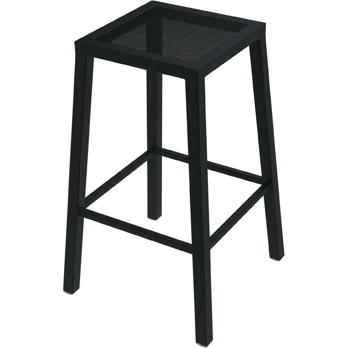 Holland Bar Stools Outdoor Series Stool - 750 lb Load Capacity - 14" Width x 14" Depth x 30" Height - Steel - Black - 1 Each