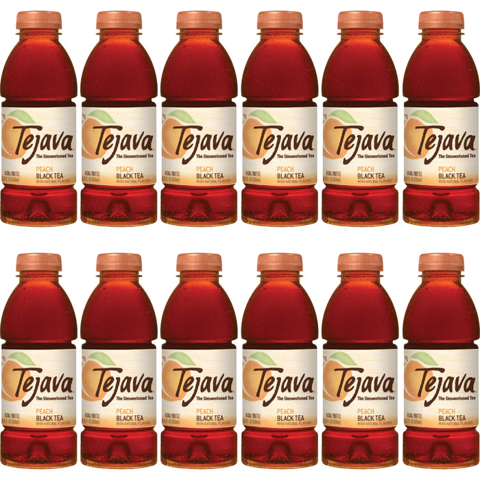 Tejava Peach Black Tea Bottle - GMO Free - 12 / Carton