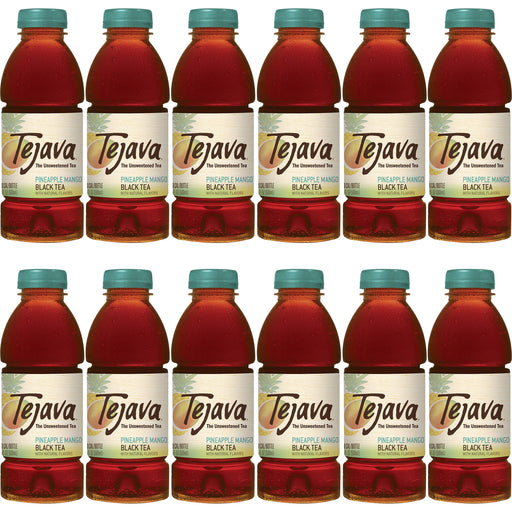 Tejava Pineapple Black Tea Bottle - GMO Free - 12 / Carton