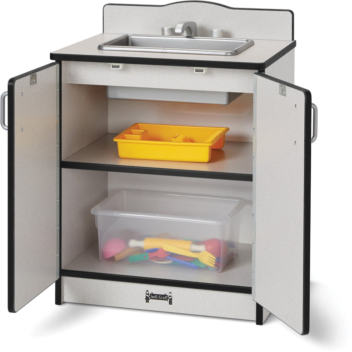 Rainbow Accents Culinary Creations Kitchen Sink - Black - 1 Each - Black, Gray, Chrome - Wood