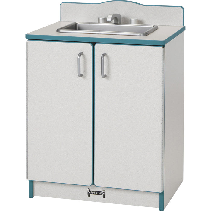 Rainbow Accents Culinary Creations Kitchen Sink - Teal - 1 Each - Teal, Gray, Chrome - Wood
