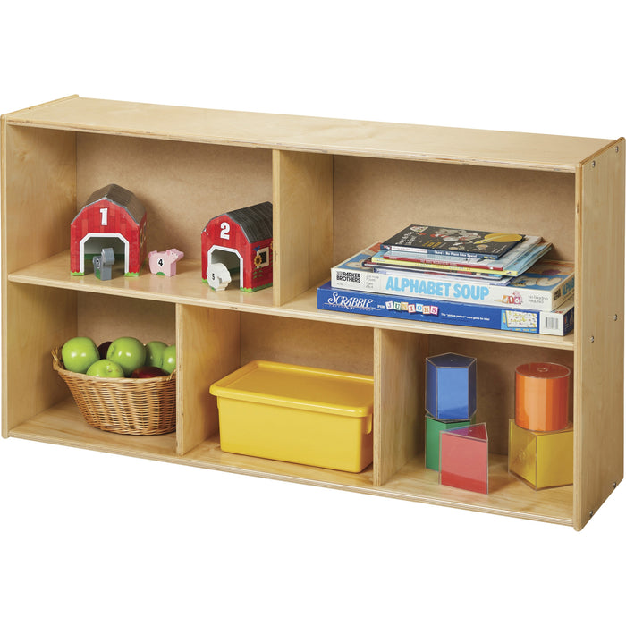 young Time 3-Shelf Storage Unit - 5 Compartment(s) - 2 Shelf(ves) - 26.50" Height x 48" Width x 12" Depth - Rounded Corner, Eco-friendly, UV Resistant, Durable, Easy to Clean, Moisture Resistant - Baltic - Hardboard, Laminate - 1 Each