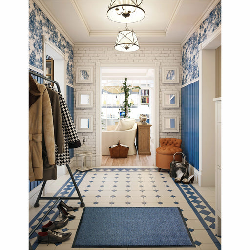 Floortex Doortex® Advantagemat Blue Door Mat - 36" x 60" - 60" Length x 36" Width x 0.250" Depth - Rectangular - Polypropylene, Vinyl - Blue - 1 Each - TAA Compliant