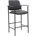 Boss Square Back Stool - Black Seat Color - Vinyl Seat Material - Black Back Color - Black Frame Color - Armrest - 1 Each