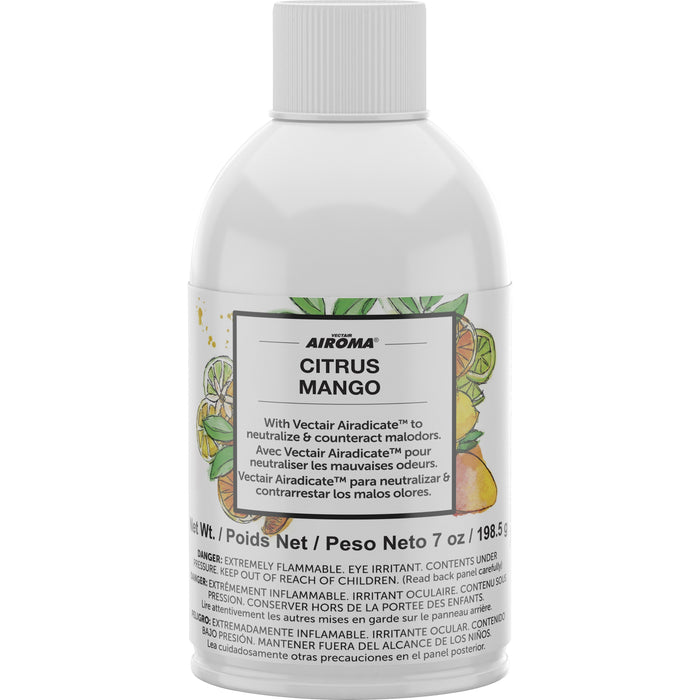 Vectair Systems Airoma Dispenser Fragrance Refill - Aerosol - 6000 ft� - Citrus Mango - 60 Day - Odor Neutralizer - 12 / Carton