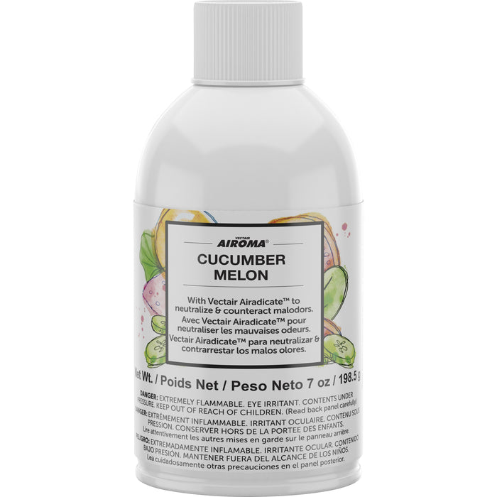 Vectair Systems Airoma Dispenser Fragrance Refill - Aerosol - 6000 ft� - Cucumber & Melon - 60 Day - Odor Neutralizer - 12 / Carton