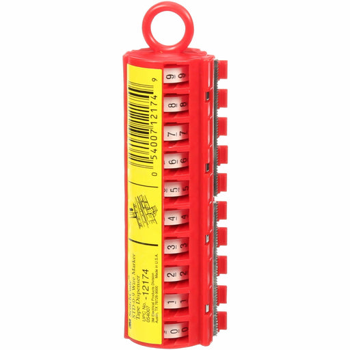 Scotch ScotchCode Wire Marker Tape Dispenser STD - 0.2" Width - White, Red, Transparent - Polyester, Acrylic, Plastic - 1 Each
