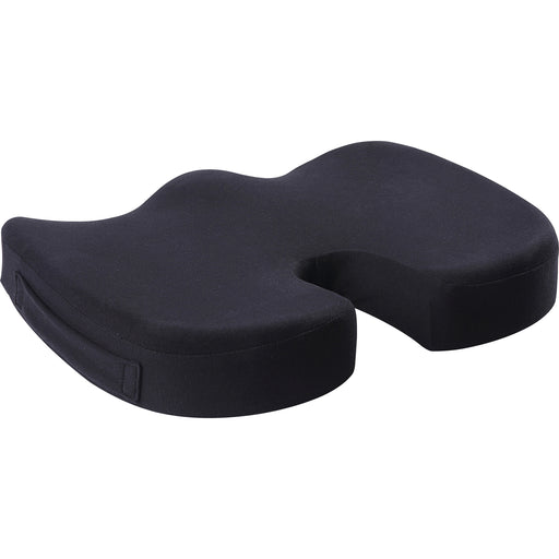 Lorell Butterfly-Shaped Seat Cushion - 17.50" x 15.50" - Fabric, Memory Foam, Silicone - Butterfly - Comfortable, Ergonomic Design, Durable, Machine Washable, Zippered, Anti-slip - Black - 1 Each