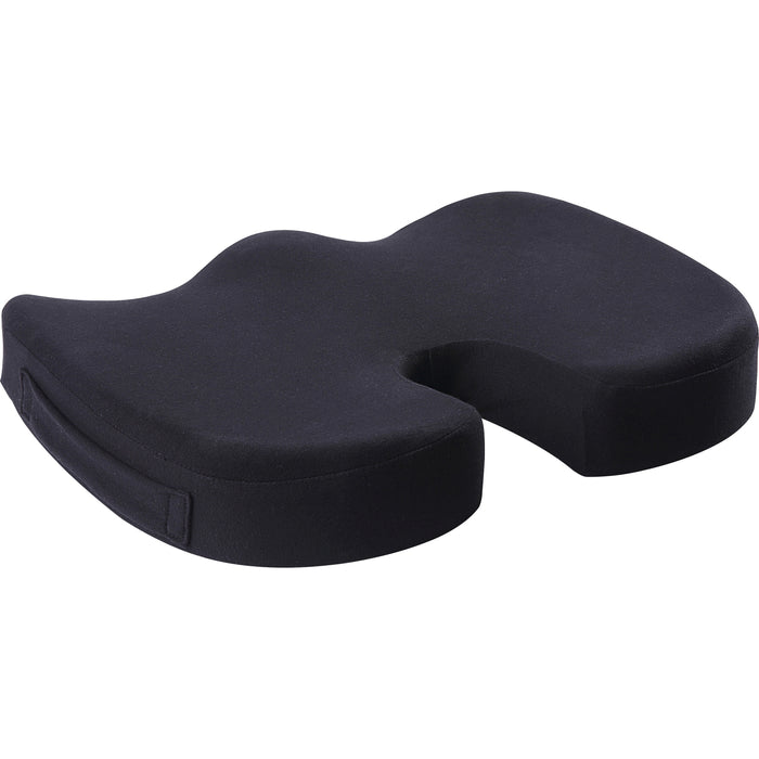 Lorell Butterfly-Shaped Seat Cushion - 17.50" x 15.50" - Fabric, Memory Foam, Silicone - Butterfly - Comfortable, Ergonomic Design, Durable, Machine Washable, Zippered, Anti-slip - Black - 1 Each