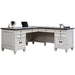 Martin Hartford L-Shape Desk - Total Drawer(s): 4 - Material: Wood Grain, Veneer - Finish: Vintage Linen - 1 Each