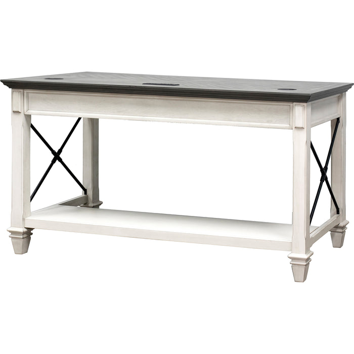 Martin Hartford Writing Desk - Rectangle - 31" Height x 60" Width x 28" Depth - Total Drawer(s): 3 - Material: Wood Grain, Veneer - Finish: Vintage Linen - 1 Each