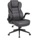 Boss Executive LeatherPlus Chair - Black Seat Color - Vinyl Seat Material - Black Back Color - Vinyl Back Material - High Back - 5-star Base - Armrest - 1 Carton