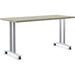 Special-T Structure Series T-Leg Table Base - Powder Coated T-shaped, Metallic Silver Base - 2 Legs - 112 lb Capacity - 2 / Set