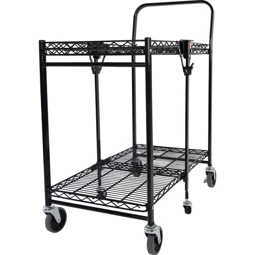 Bostitch Stowaway Folding Utility Cart - Small - 2 Shelf - 400 lb Load Capacity - 6 Casters - Metal - 31" Width x 19.50" Depth x 39" Height - Steel Frame - Black - 1 Each