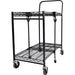 Bostitch Stowaway Folding Utility Cart - Small - 2 Shelf - 400 lb Load Capacity - 6 Casters - Metal - 31" Width x 19.50" Depth x 39" Height - Steel Frame - Black - 1 Each