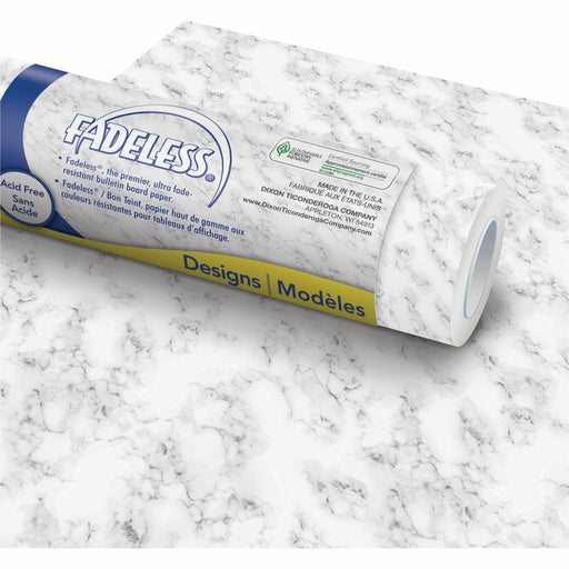 Fadeless Bulletin Board Paper Rolls - Art Project, Craft Project, School, Home, Office Project - 48" Width x 50 ft Length - 50 lb Basis Weight - White - 1 Roll