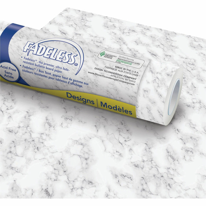 Fadeless Bulletin Board Paper Rolls - Art Project, Craft Project, School, Home, Office Project - 48" Width x 50 ft Length - 50 lb Basis Weight - White - 1 Roll