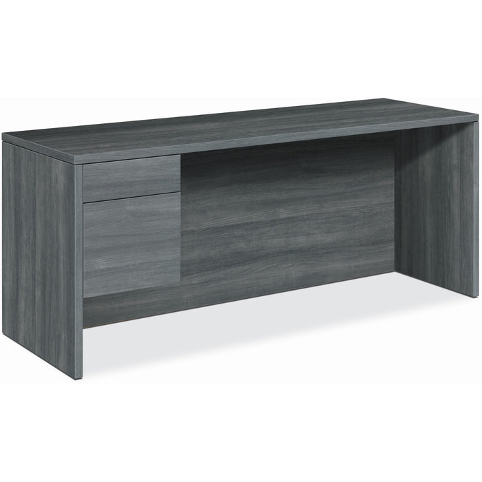 HON 10500 H10546L Pedestal Credenza - 29.5" Height x 72" Width x 24" Depth - Total Drawer(s): 2Left Side - Finish: Sterling Ash - Rugged, Scratch Resistant, Spill Resistant, Stain Resistant, Liquid Resistant, Wear Resistant, Tear Resistant, Durable - For