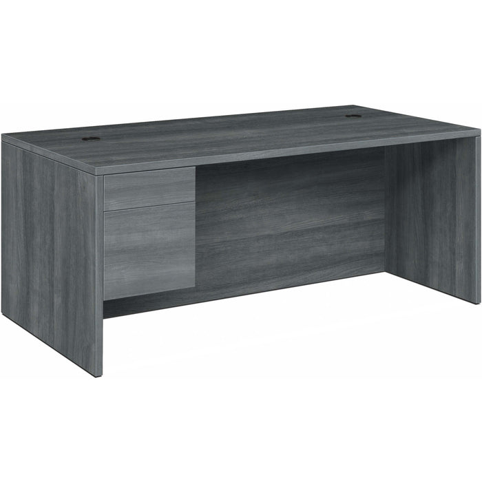 HON 10500 H10586L Pedestal Desk - 29.5" Height x 72" Width x 36" Depth - Total Drawer(s): 2Left Side - Finish: Sterling Ash - Rugged, Scratch Resistant, Spill Resistant, Stain Resistant, Liquid Resistant, Durable - For File Storage, Office, Desk - 1 Each