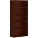 HON Mod HLPLBC3013B5 Book Case - 65" Height x 30" Width x 13" Depth - 5 Shelve(s) - 3 Adjustable Shelf(ves) - Finish: Mahogany - Adjustable Shelf, Durable, Laminated, Scratch Resistant, Spill Resistant, Stain Resistant - 1 Each