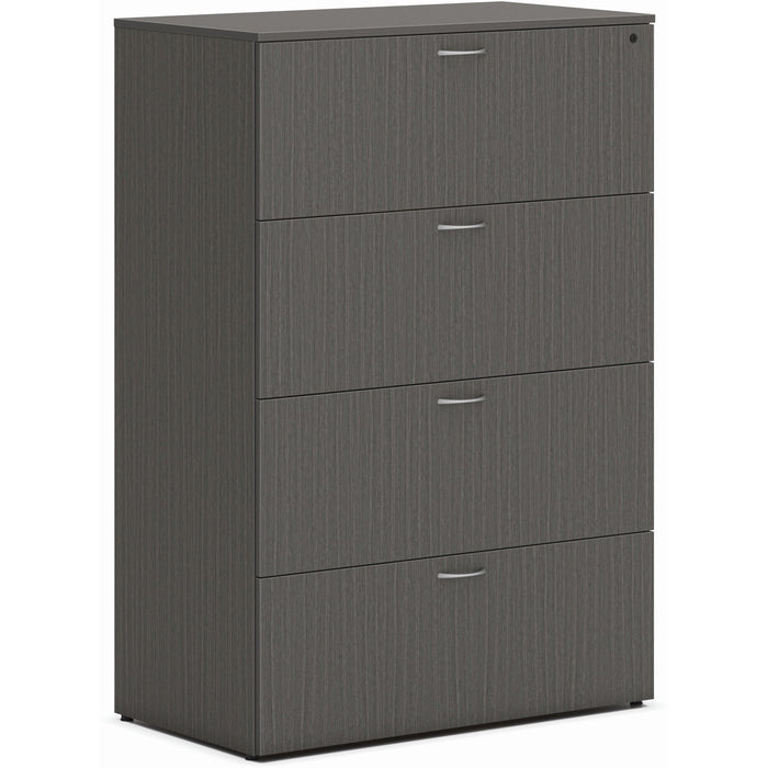 HON Mod HLPLLF3620L4 Lateral File - 53" Height x 36" Width x 20" Depth - Total Drawer(s): 4 - Finish: Slate Teak - 1 Each
