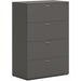 HON Mod HLPLLF3620L4 Lateral File - 53" Height x 36" Width x 20" Depth - Total Drawer(s): 4 - Finish: Slate Teak - 1 Each
