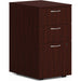 HON Mod HLPLPMBBF Pedestal - 28" Height x 15" Width x 20" Depth - Total Drawer(s): 3 - Finish: Traditional Mahogany - 1 Each