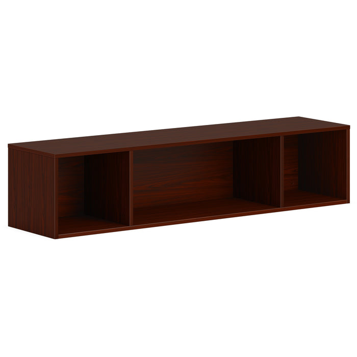 HON Mod Wall Mounted Storage - Rectangle - 13.5" Height x 60" Width x 14" Depth - Finish: Traditional Mahogany - 1 Each