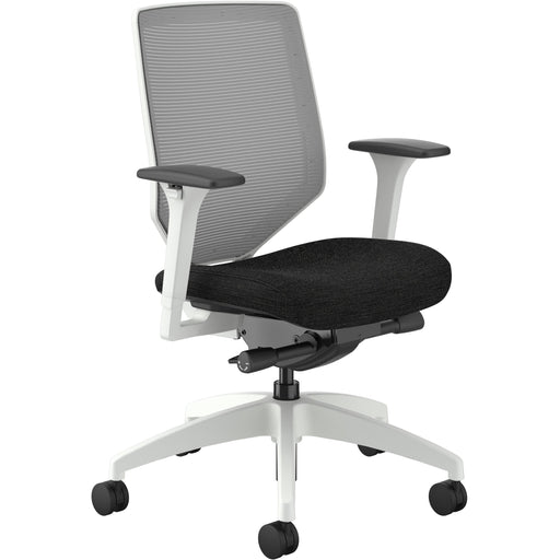 HON Solve Chair - Black Seat Color - Fabric Seat Material - Fog Back Color - Mesh Back Material - Designer White Frame Color - Mid Back - Black - 1 Each