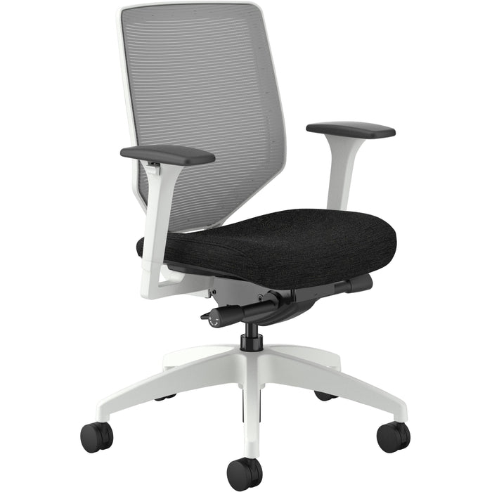 HON Solve Chair - Black Seat Color - Fabric Seat Material - Fog Back Color - Mesh Back Material - Designer White Frame Color - Mid Back - Black - 1 Each