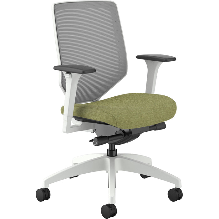 HON Solve Chair - Meadow Seat Color - Fabric Seat Material - Fog Back Color - Mesh Back Material - Designer White Frame Color - Mid Back - Meadow - 1 Each