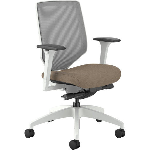 HON Solve Chair - Putty Seat Color - Fabric Seat Material - Fog Back Color - Mesh Back Material - Designer White Frame Color - Mid Back - Putty - 1 Each