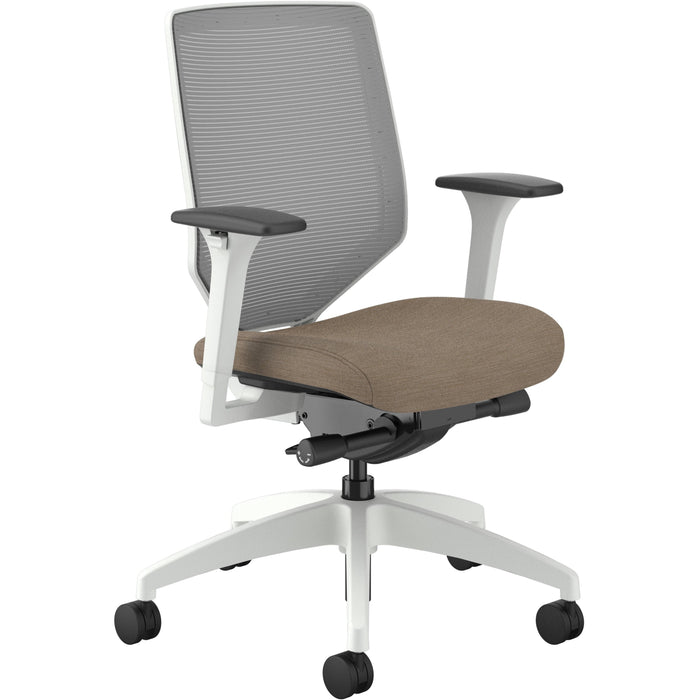 HON Solve Chair - Putty Seat Color - Fabric Seat Material - Fog Back Color - Mesh Back Material - Designer White Frame Color - Mid Back - Putty - 1 Each