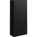Lorell Fortress Series Slimline Storage Cabinet - 30" Width x 15" Depth x 66" Height - 4 x Shelf(ves) - 720 lb Load Capacity - Durable, Welded, Nonporous Surface, Recessed Handle, Removable Lock, Locking System - Black - Baked Enamel - Steel - Recycled -
