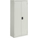 Lorell Fortress Series Slimline Storage Cabinet - 30" Width x 15" Depth x 66" Height - 4 x Shelf(ves) - 720 lb Load Capacity - Durable, Welded, Nonporous Surface, Recessed Handle, Removable Lock, Locking System - Light Gray - Baked Enamel - Steel - Recycl