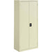 Lorell Fortress Series Slimline Storage Cabinet - 30" Width x 15" Depth x 66" Height - 4 x Shelf(ves) - 720 lb Load Capacity - Durable, Welded, Nonporous Surface, Recessed Handle, Removable Lock, Locking System - Putty - Baked Enamel - Steel - Recycled -
