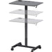 Lorell Height-adjustable Mobile Desk - Weathered Charcoal Laminate Top - Powder Coated Base - Height Adjustable - 30" to 43.63" Adjustment - 43" Height x 26.63" Width x 19.13" Depth - Assembly Required - 1 Each