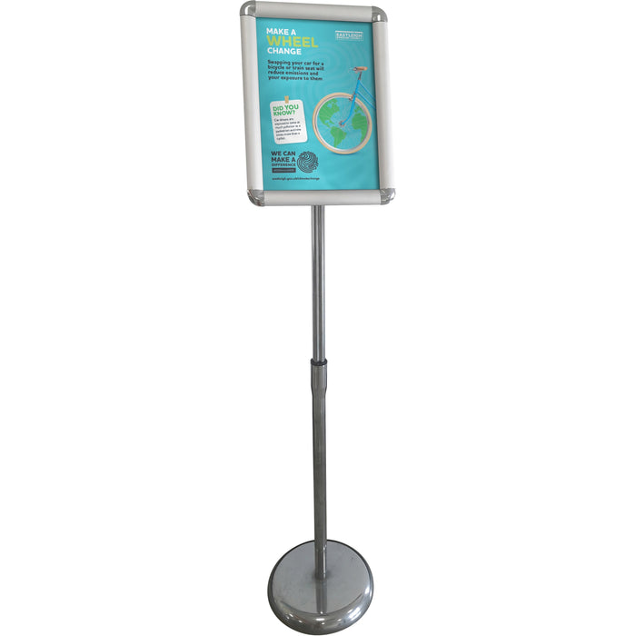 Seco Height-adjustable Menuboard - 17" Width x 11" Height - Rectangular Shape - Adjustable Height - Chrome - 1 Each