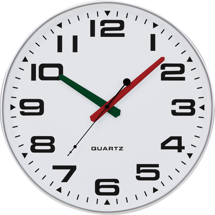 Victory Light Ultra-Slim Silent Wall Clock - Silver Case - Modern Style - 1 Each