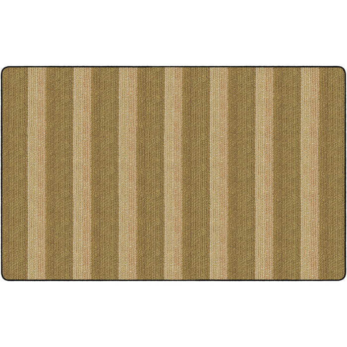 Flagship Carpets Basketweave Stripes Classroom Rug - Floor Rug - 91.20" Length x 12 ft Width - Rectangle - Natural - Nylon