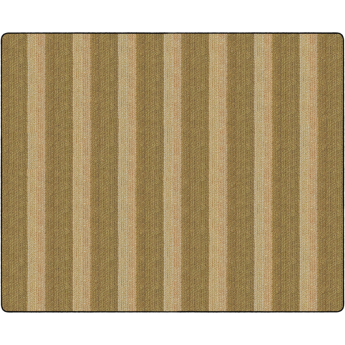 Flagship Carpets Basketweave Stripes Classroom Rug - Floor Rug - 10.60 ft Length x 13.20 ft Width - Rectangle - Natural - Nylon