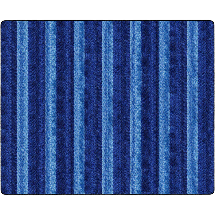 Flagship Carpets Basketweave Stripes Classroom Rug - Floor Rug - 10.60 ft Length x 13.20 ft Width - Rectangle - Blue - Nylon