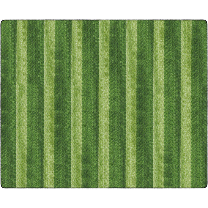Flagship Carpets Basketweave Stripes Classroom Rug - Floor Rug - 10.60 ft Length x 13.20 ft Width - Rectangle - Green - Nylon