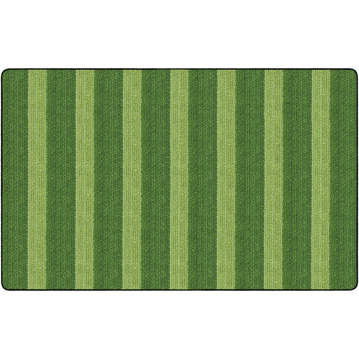 Flagship Carpets Basketweave Stripes Classroom Rug - Floor Rug - 91.20" Length x 12 ft Width - Rectangle - Green - Nylon