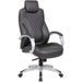 Boss Hinged Arm Executive Chair - Black Seat Color - Vinyl Seat Material - Black Back Color - 5-star Base - Armrest - 1 Each