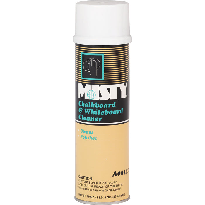 MISTY Chalkboard/Whiteboard Cleaner - For Whiteboard, Chalkboard - Foam Spray - 19 fl oz (0.6 quart) - Sassafrass Scent - Non Ammoniated, Pleasant Scent - White - 12 / Carton