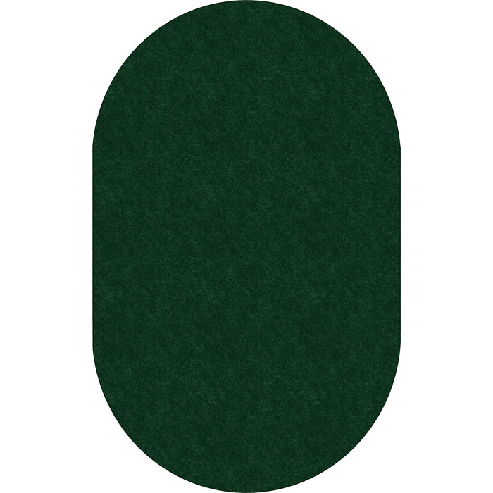 Flagship Carpets Amerisoft Solid Color Rug - 12 ft Length x 90" Width - Oval - Emerald Green - Nylon, Polyester