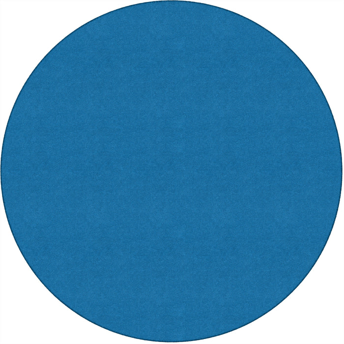 Flagship Carpets Ameristrong Solid Color Rug - Floor Rug - Traditional - 72" Diameter - Round - Blue Bird - Nylon